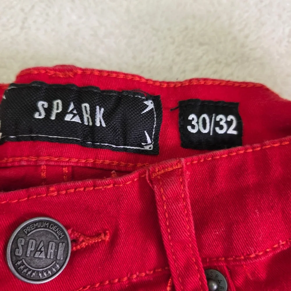 Spark Premium Denim Mens Distressed Moto Skinny Jeans 30x32 Ripped Biker Pants